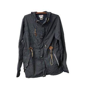 Garbstore of London Womens Navy Blue Circle Print Hooded Parka Jacket Size M